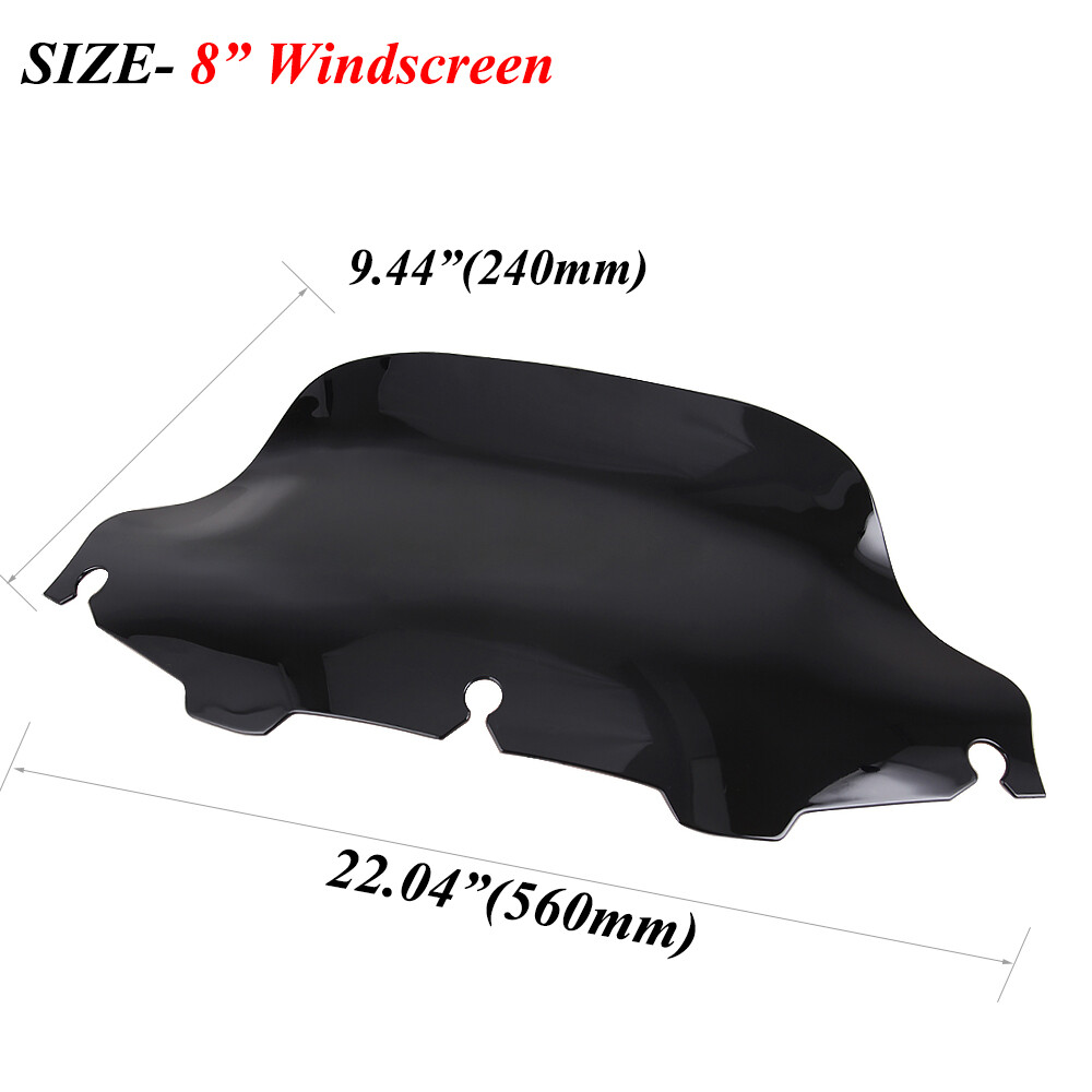 8"Wave Windscreen Windshield For Harley Touring Electra Street Glide 96-2013