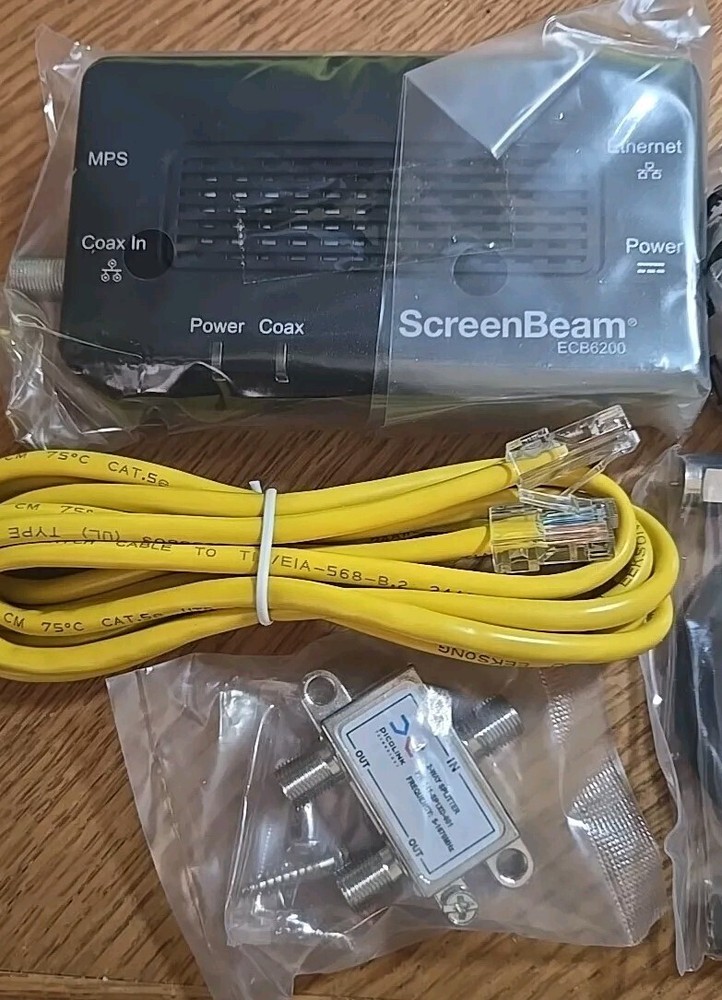 Actiontec ECB6200 Black High Quality Bonded MoCA Ethernet Coax Network Adapter