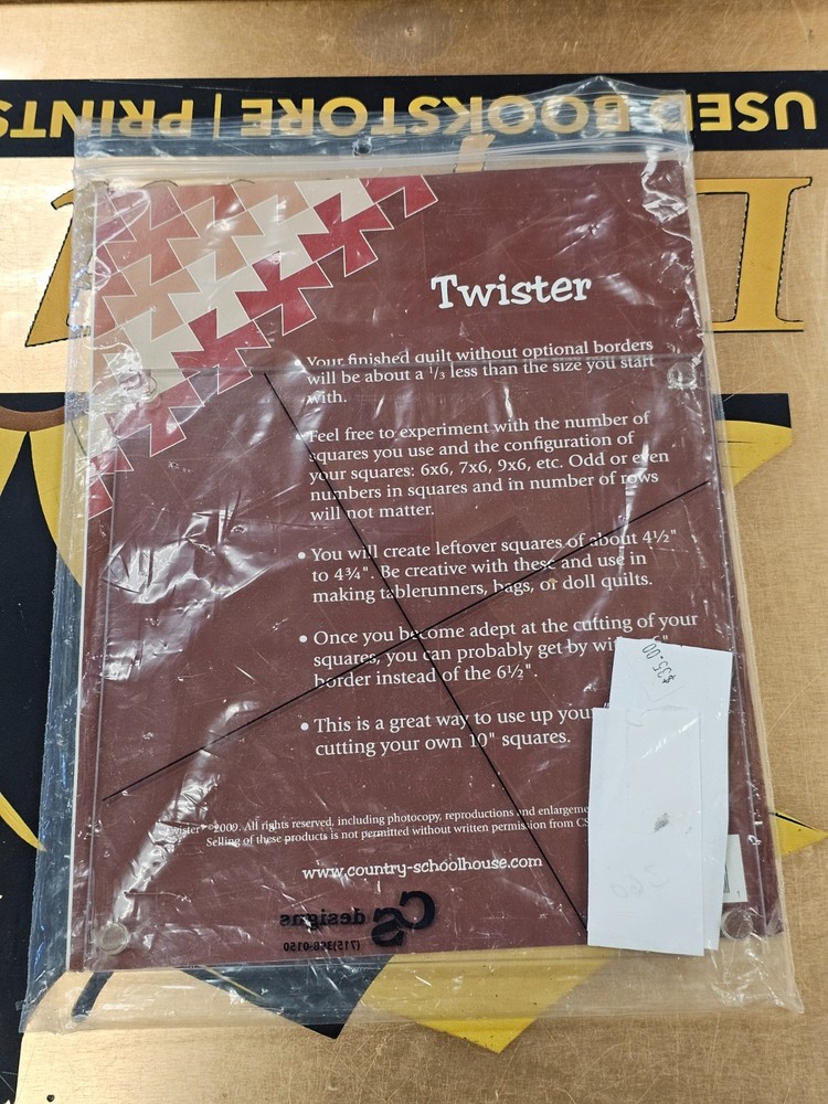 Twister Tool For Making Pinwheels Easy; Instructions, Pattern and Tool