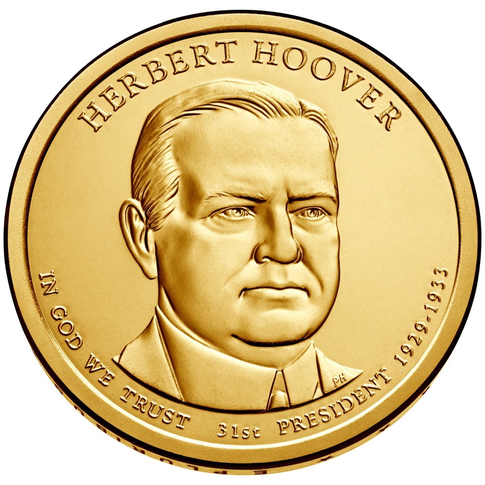 2014 D Herbert Hoover Presidential Dollar From Mint Roll - Position A