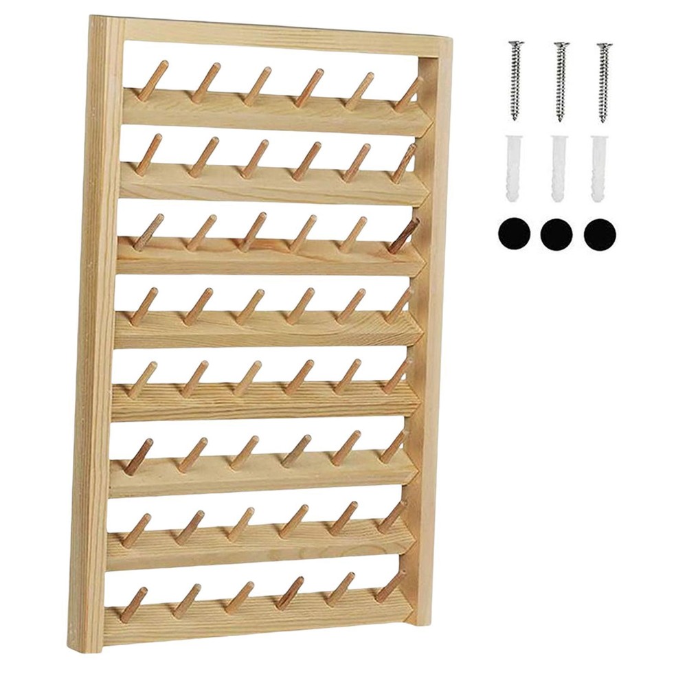 Thread Rack Wall Hanging Cone Stand Bobbin 48 Spools Shelf