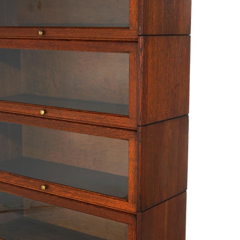Arts & Crafts Four-Stack Oak Barrister Bookcase C1920