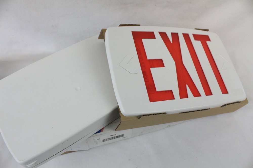 Lithonia Lighting Quantum Thermoplastic LED Emergency Exit Sign Red Letters