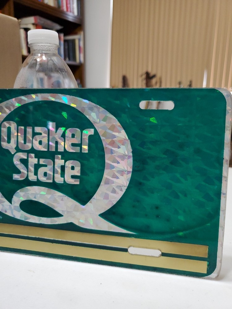 Quaker State Prismatic Sparkle License Plate HTF