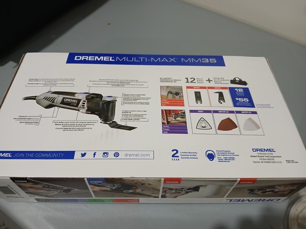 Dremel Multi-Max 3.5 Amp Oscillating Tool with 12 Accessories MM35-01
