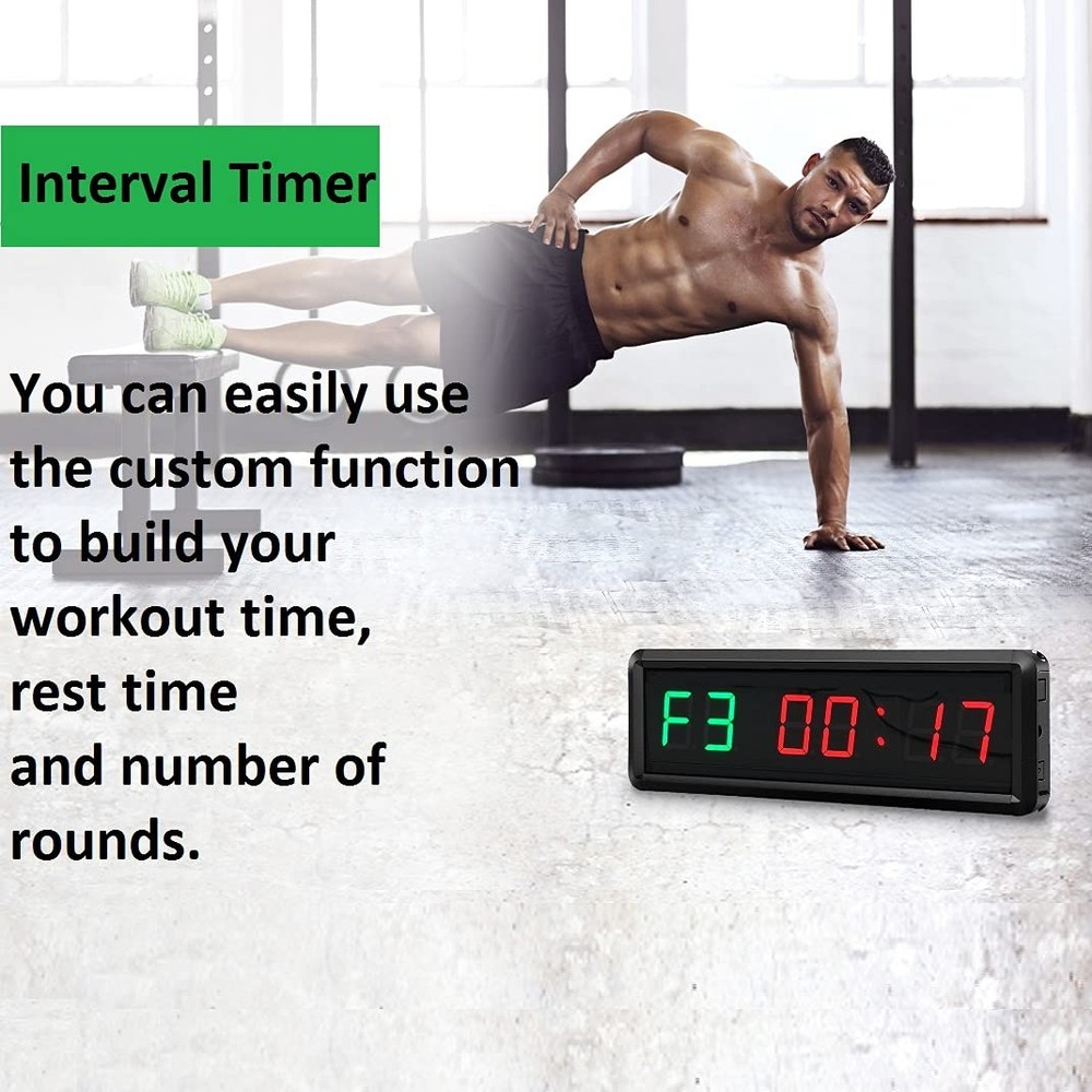 BTBSIGN LED Interval Timer Count Down/Up Clock Stopwatch with Green+red