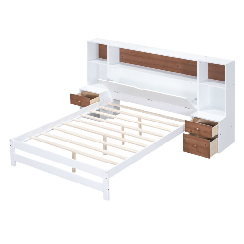 Twin Full Size Platform Bed Frame w/ Storage Headboard & Nightstand Bedroom Sets