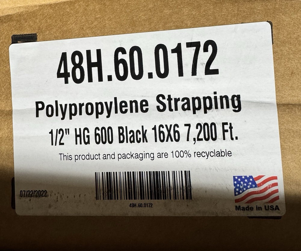48H.60.0172 Plastic Strapping, Hand Grade Polypropylene,
