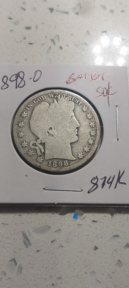 1898 O Barber Half Dollar