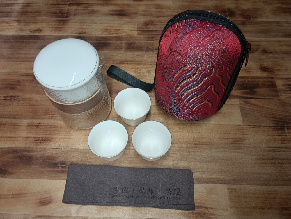 Portable Tea Set Ceramic Teapot Set Storage bag With Cloth