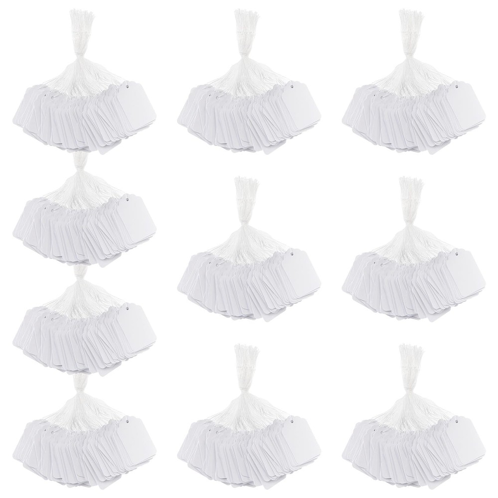 White Price Tags with String - Cuttte 1000PCS Pre-Strung Paper String Tags fo...