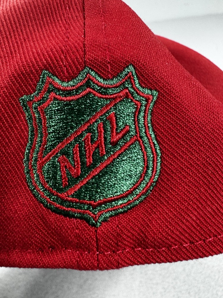 New Jersey Devils Fitted Hat 7 3/4 Mitchell & Ness NHL Red Green Cap