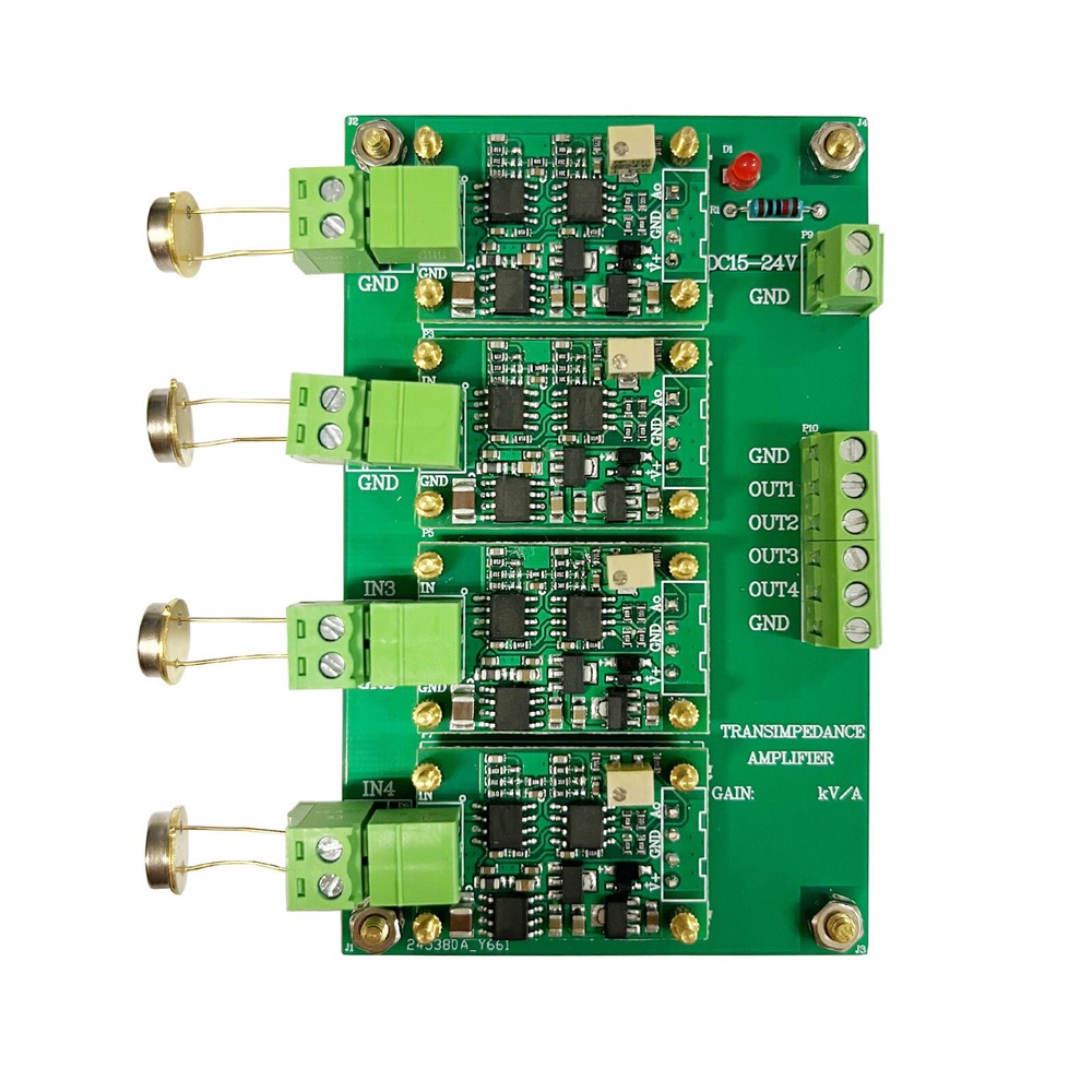 IV Conversion Amplifier Module 4-CH Photodiode Detector Transimpedance Amp