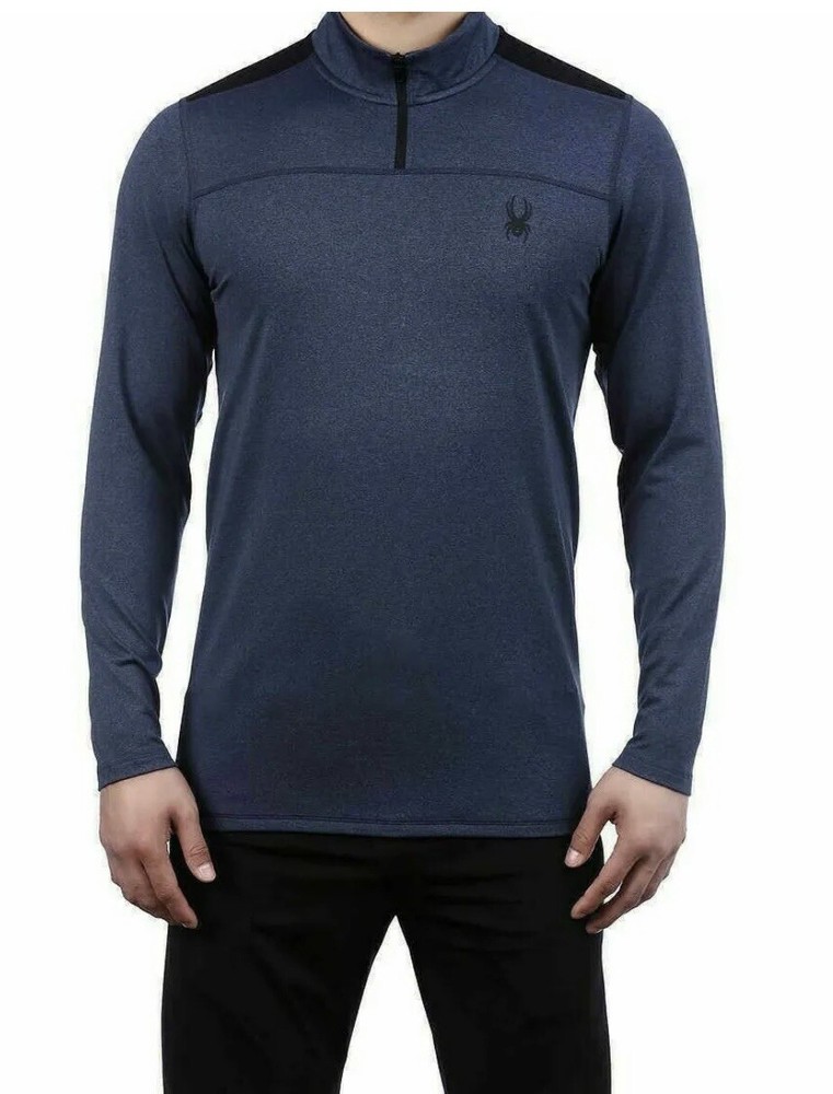 NEW Men's SPYDER Performance 1/4 Zip Pullover Medium Blue ProWeb