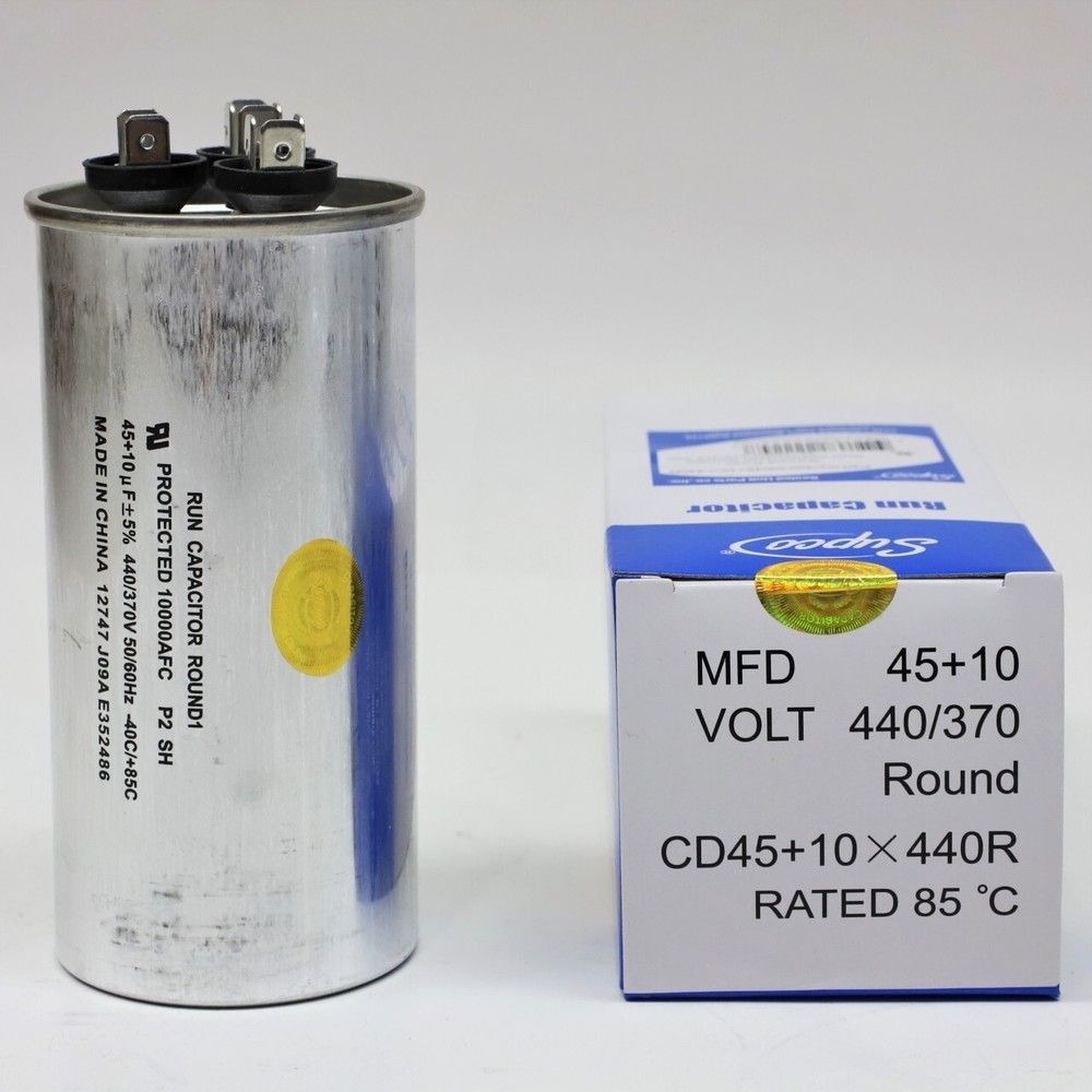 ✅OEM SUPCO CD45+10X440R Condenser Round Dual Run Capacitor