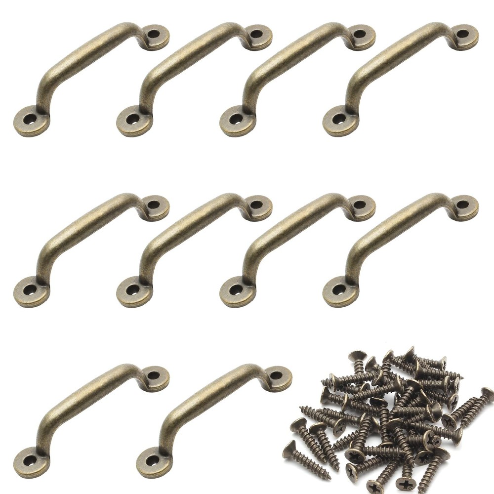 Bivethoi 10pcs Zinc Alloy Refined Vintage Pull Handle, Gate Pulls Antique Cup...