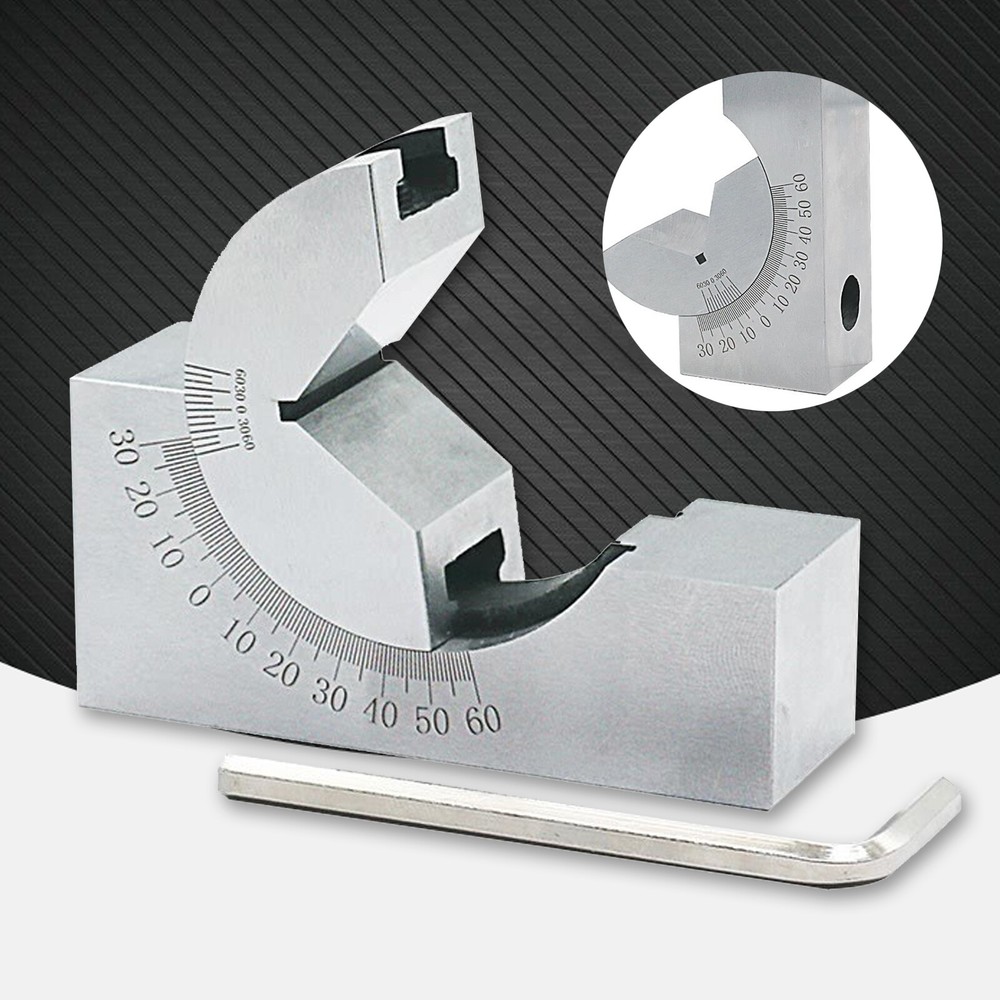 NEW Toolmaker Gauge Micro Adjustable 0°-60° Angle V Block Milling Setupwith Box