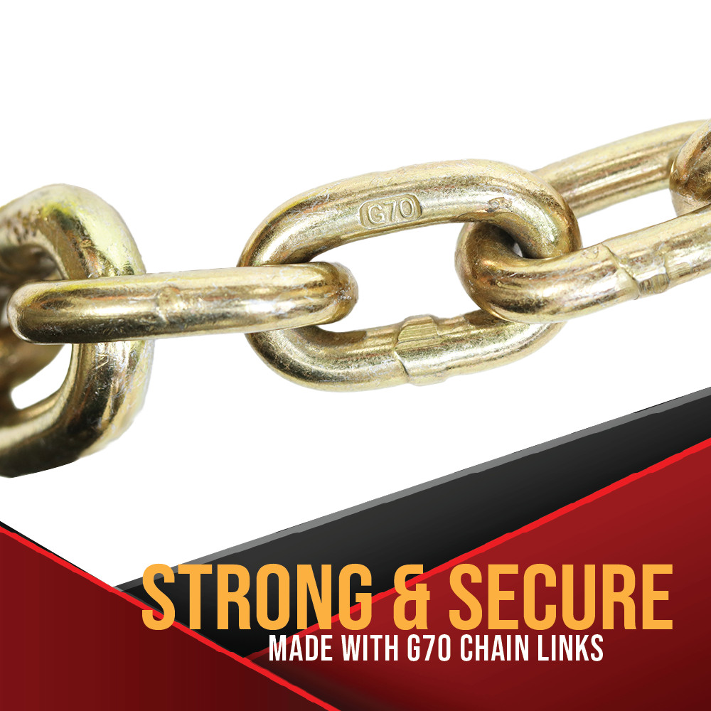 BoxerTool Winch Strap 4" x 30' Chain Hook 16,200lbs Heavy Duty Cargo 2 Pack