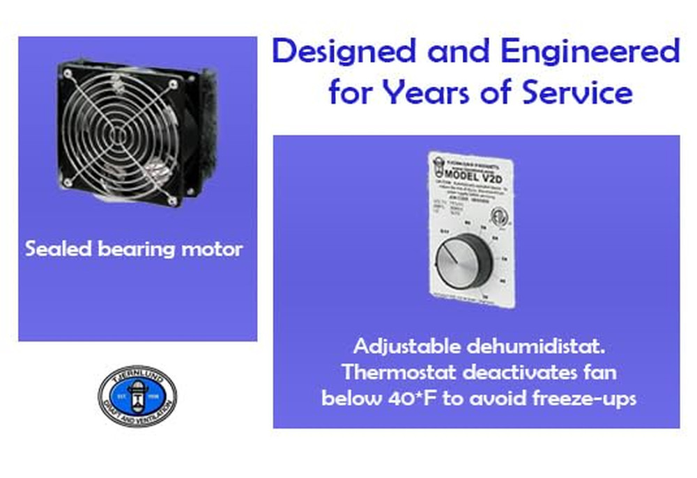 V2D Underaire Crawlspace Ventilator Fan Moisture Mold Reducing,220 Cfm,Silver