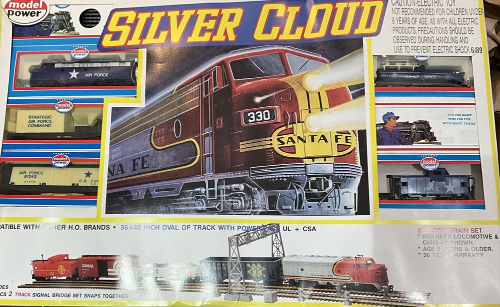 US Air Force Model Power Silver Cloud Train Set HO Scale