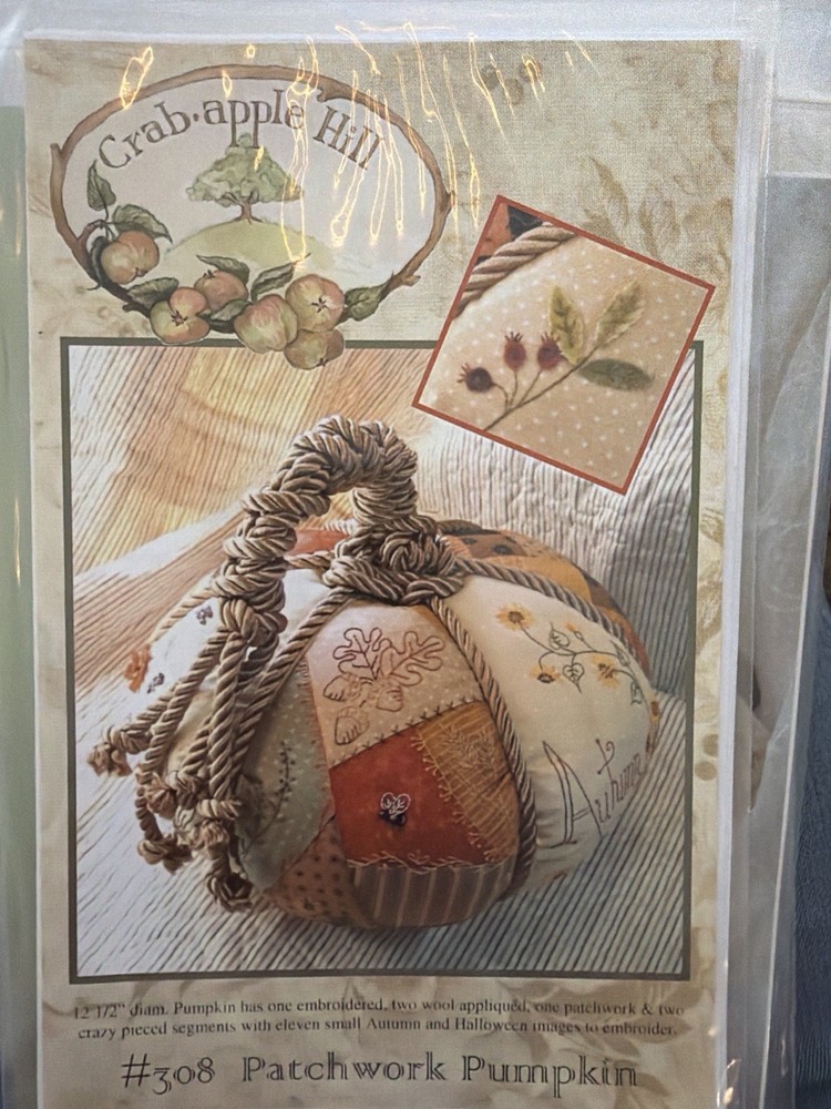 Crabapple Hill  'patchwork PUMPKIN Halloween Fall Embroidery Pattern