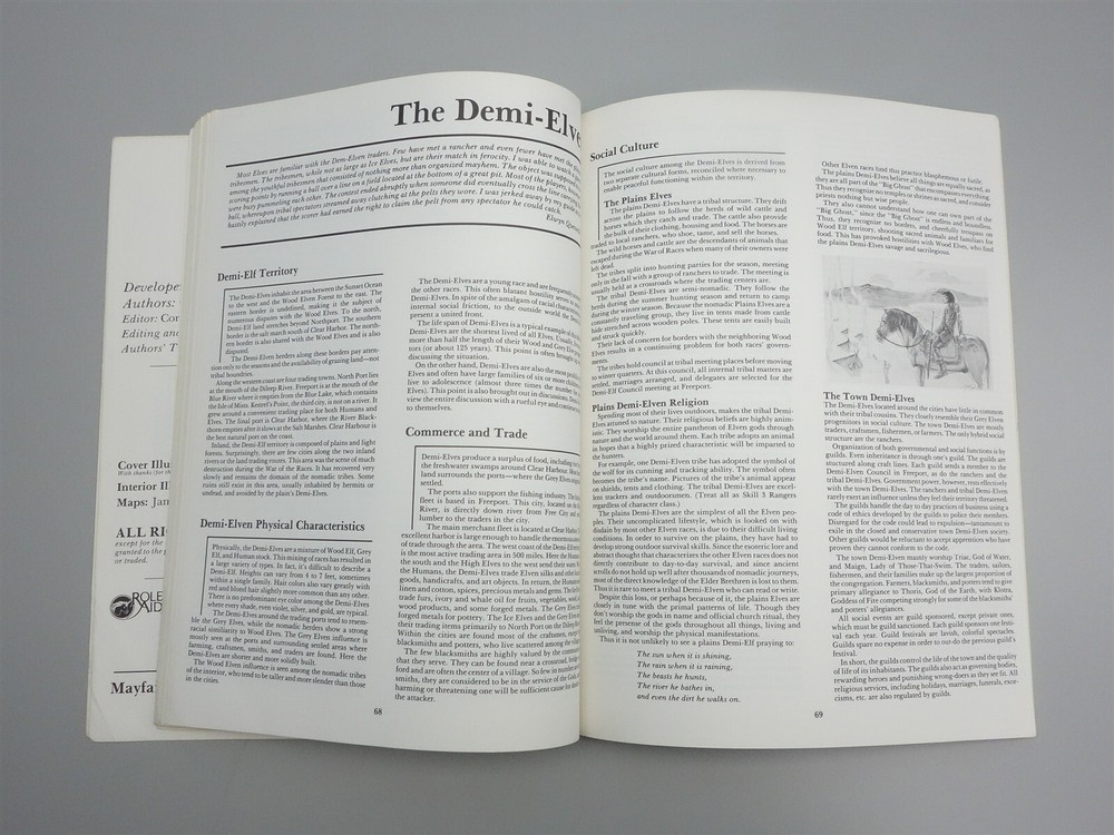 Advanced Dungeons & Dragons, D&D: RoleAids Sourcebook Elves