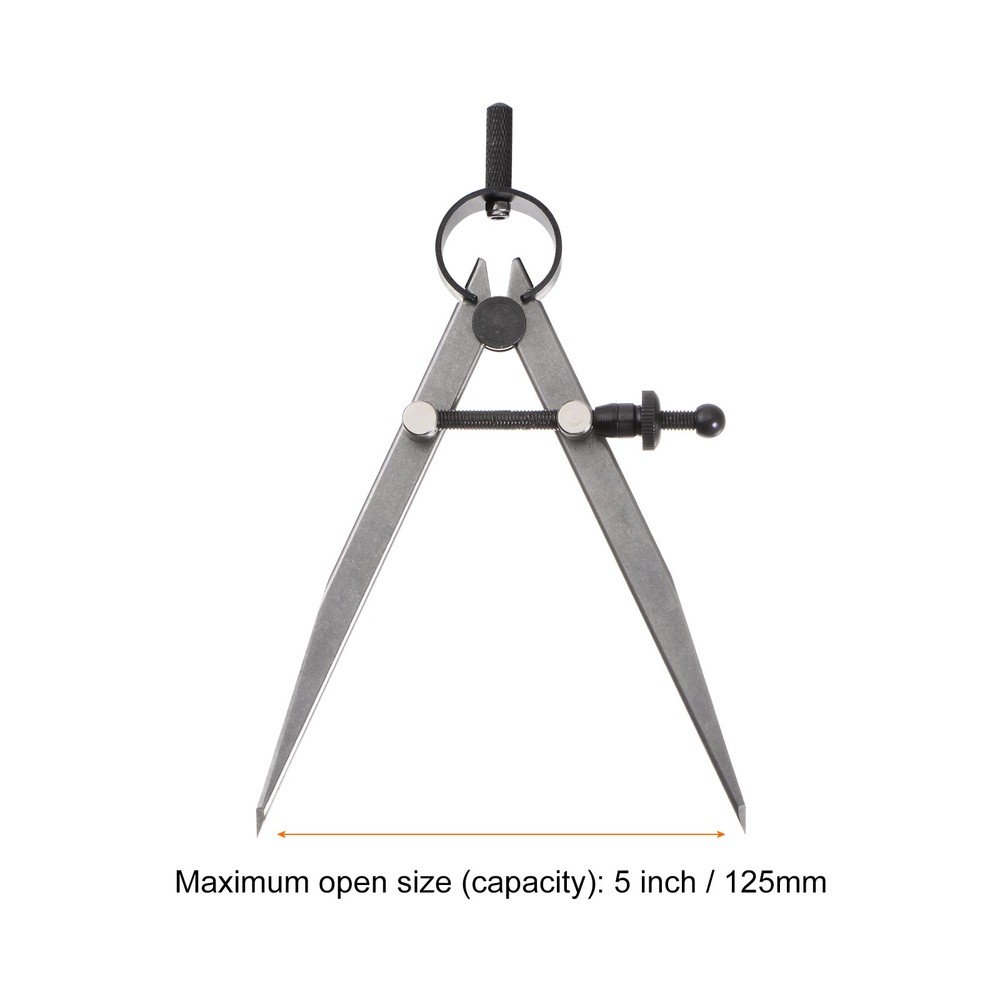 Spring Joint Caliper 5" 125mm Spring Divider Caliper with Solid Nut, Flat Leg