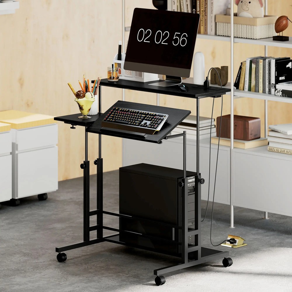 Adjustable Standing Desk Manually Adjustable Height From 23.4" To 37.4"