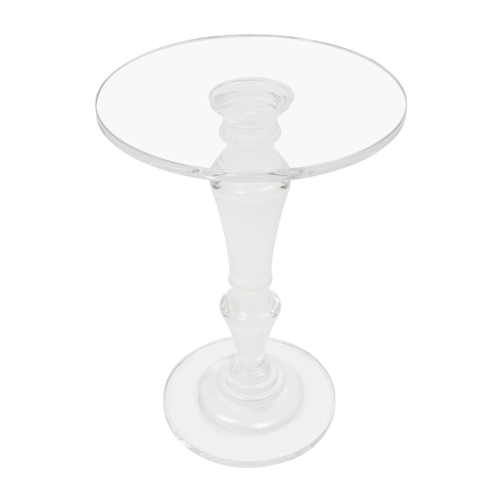 Acrylic End Table, Clear Side Table, Modern Coffee Table With Round Tabletop