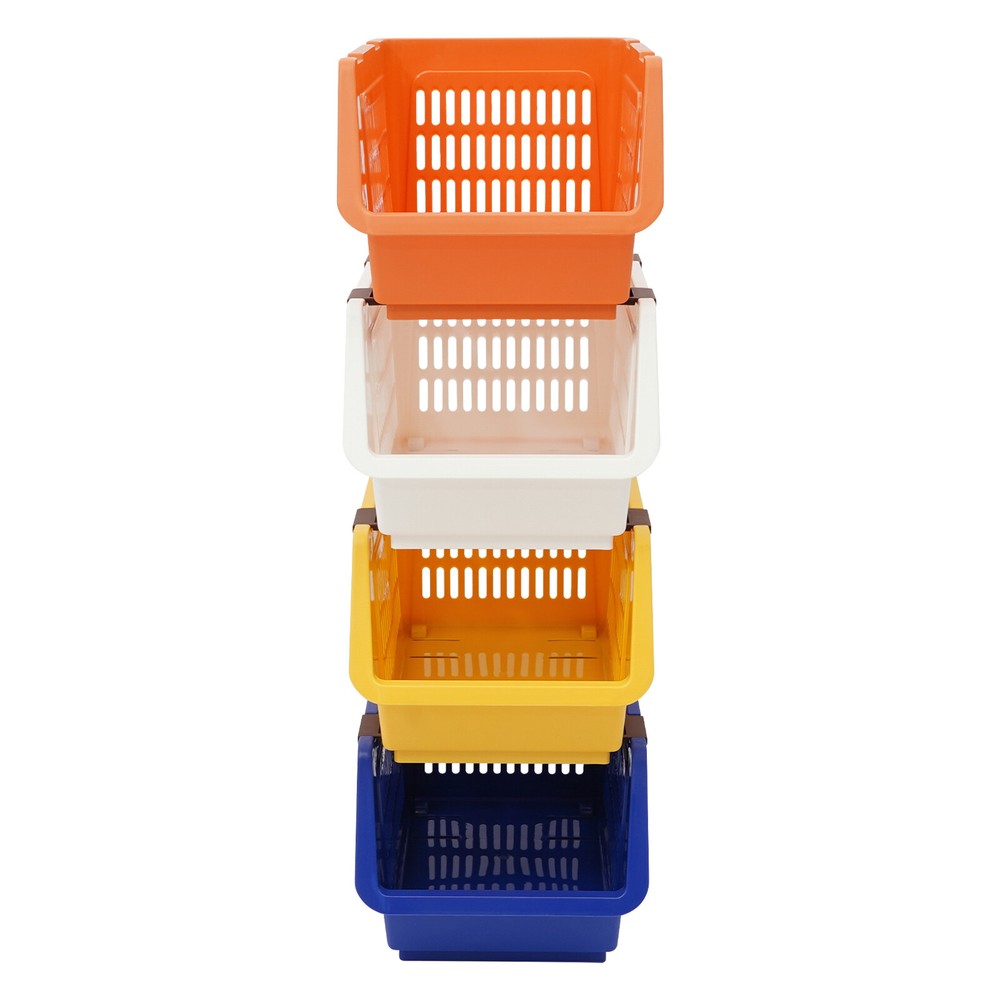 4 PCS Stacking Storage Baskets Modern Storage Bins Stackable Organizer Baskets