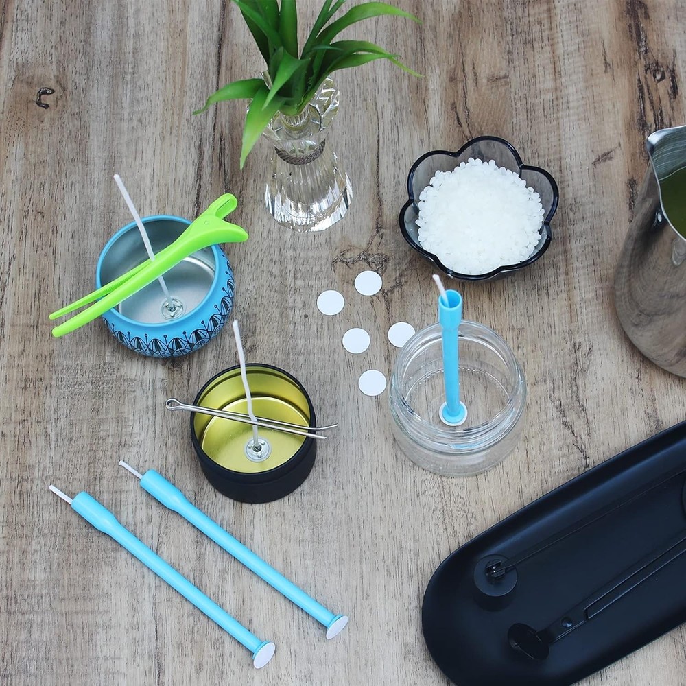 Candle Maker's Essentials: 60 Cotton Wicks with Complete Candle Crafting Tools
