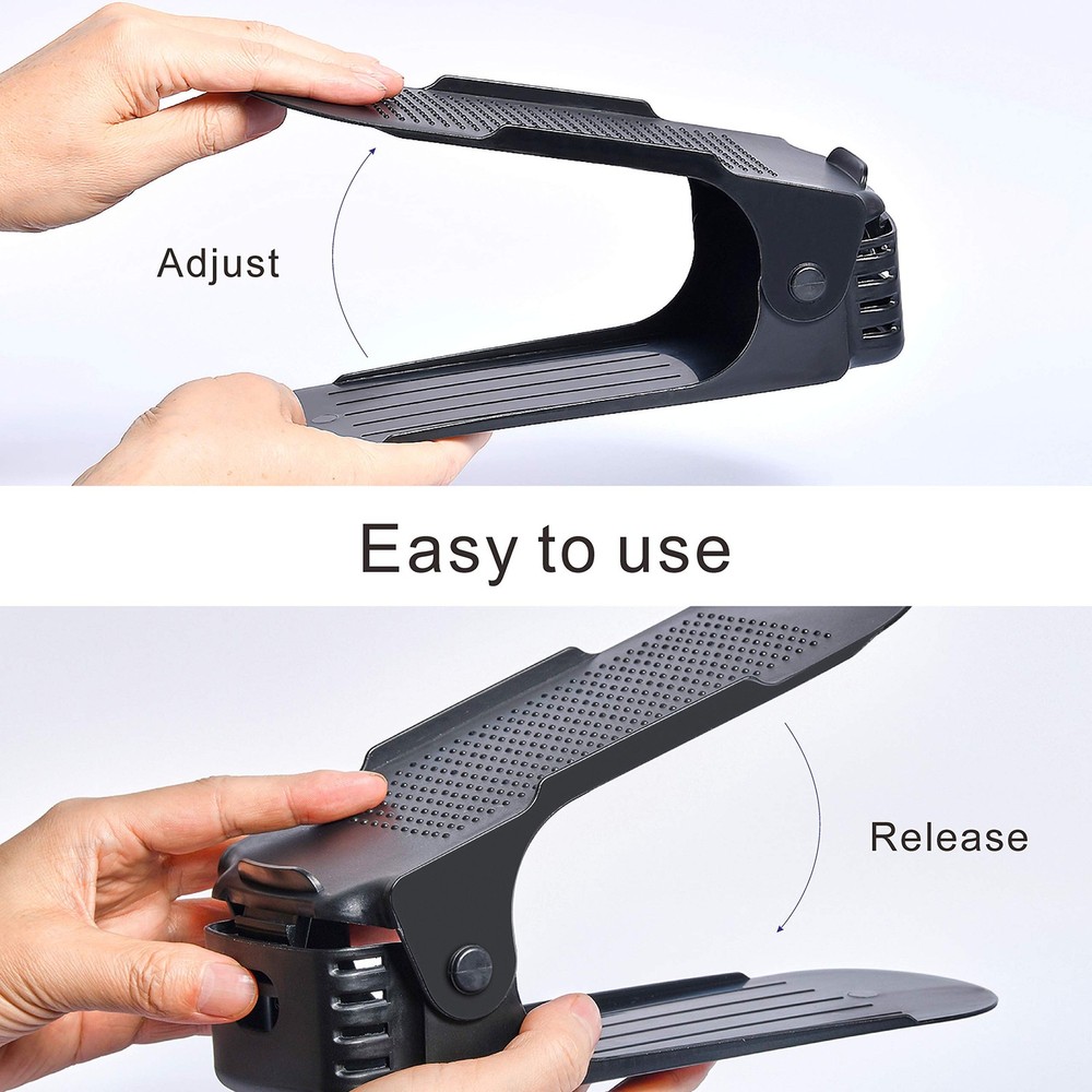 Shoe Slots Organizer 24PCS Adjustable Double Layer Stack Shoe Rack 50% Space-...