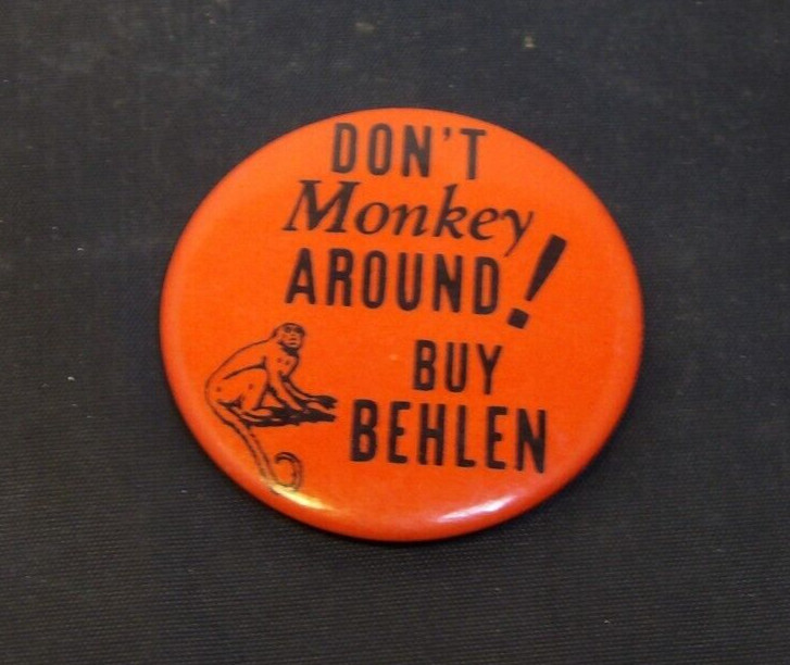 Don't Monkey Around! Buy Behlen Button Pin
