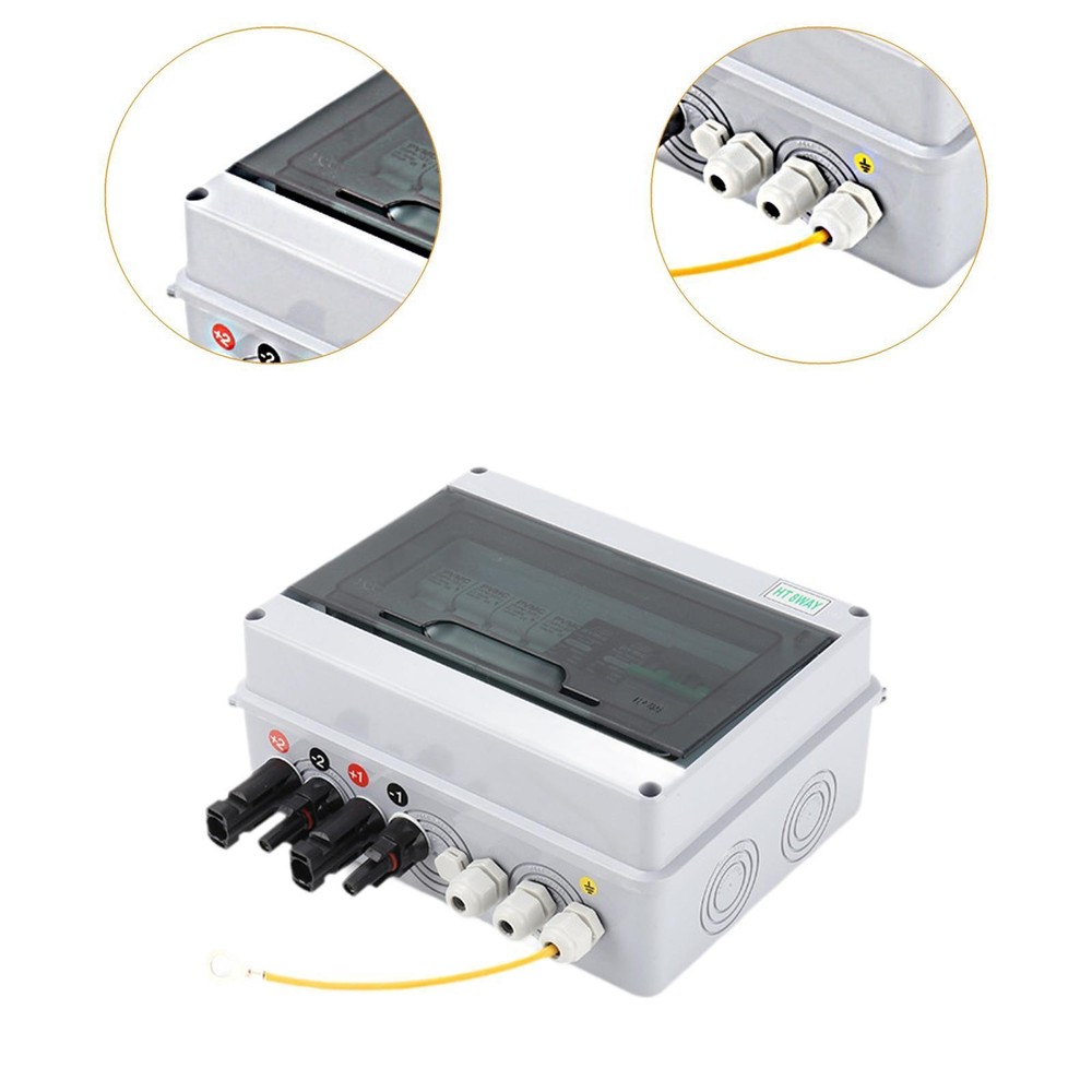 Solar DC Combiner Box 2 Input 1 Output Dustproof Water Resistant Surge