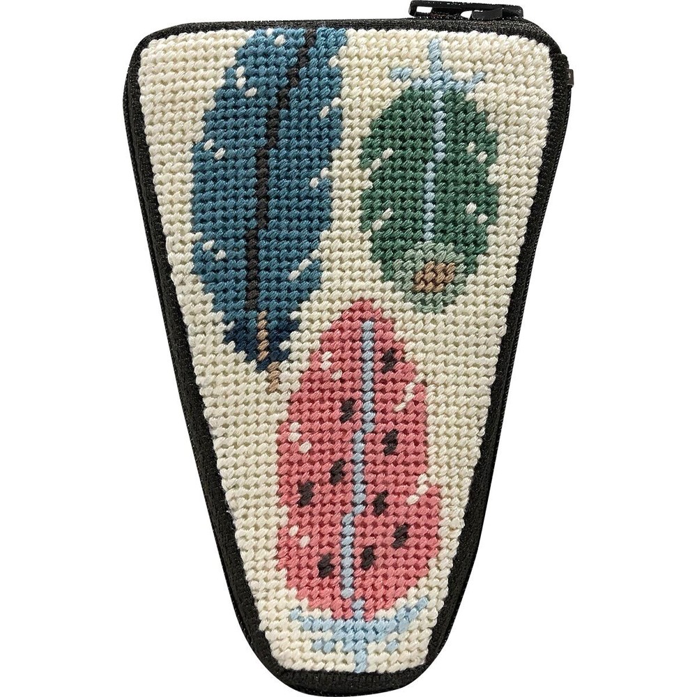 Stitch & Zip Scissor Case Needlepoint Kit - Feathers