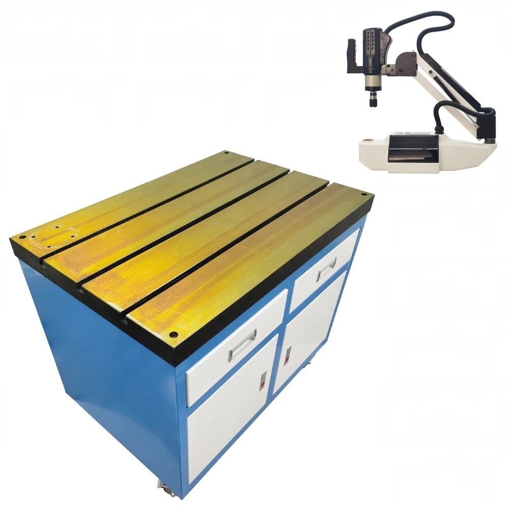 Tapping Machine Worktable Removable T-slot Table Fixed Base Storage Drawers