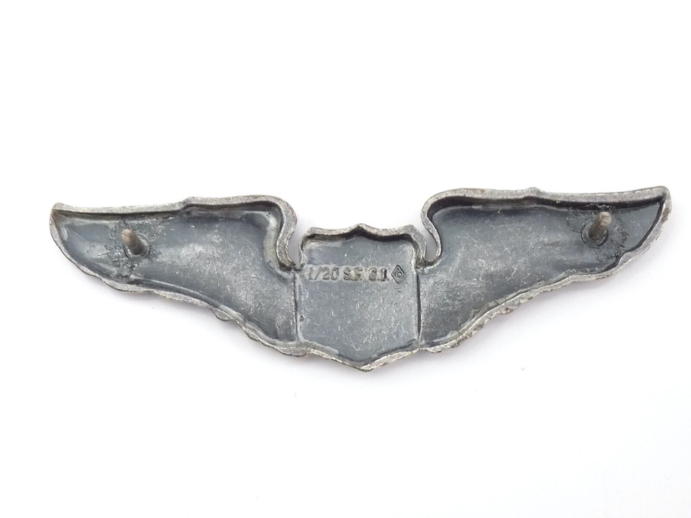 Original Vietnam War USAF Pilot Wings Silver-Filled