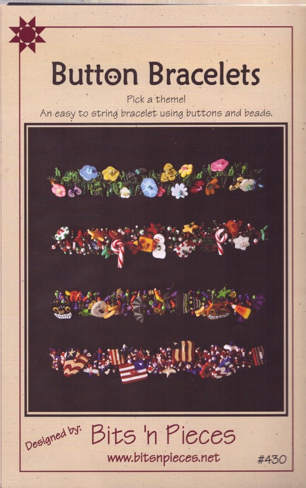 "Button Bracelets" Designed by Bit's 'n Pieces 430 ~ String Bracelet Using Beads