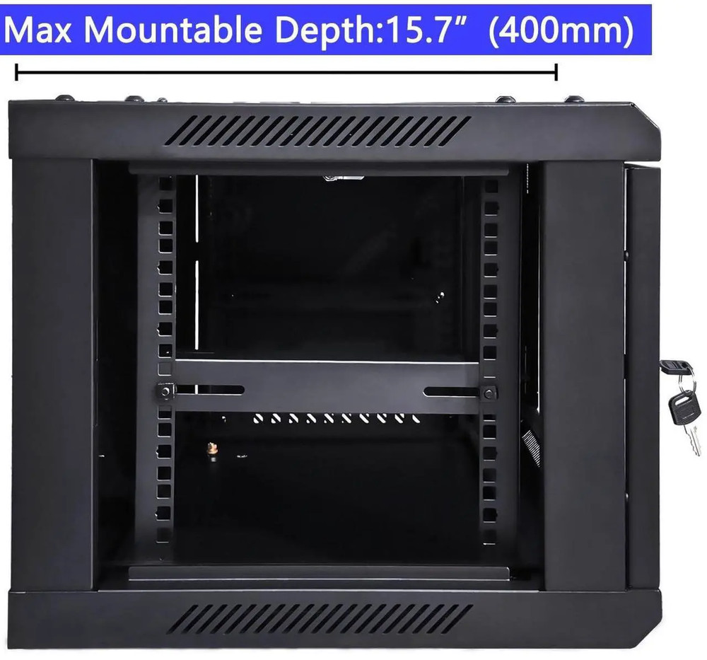 NETECABLE 6U Wall Mount Server Cabinet Network Rack Vented