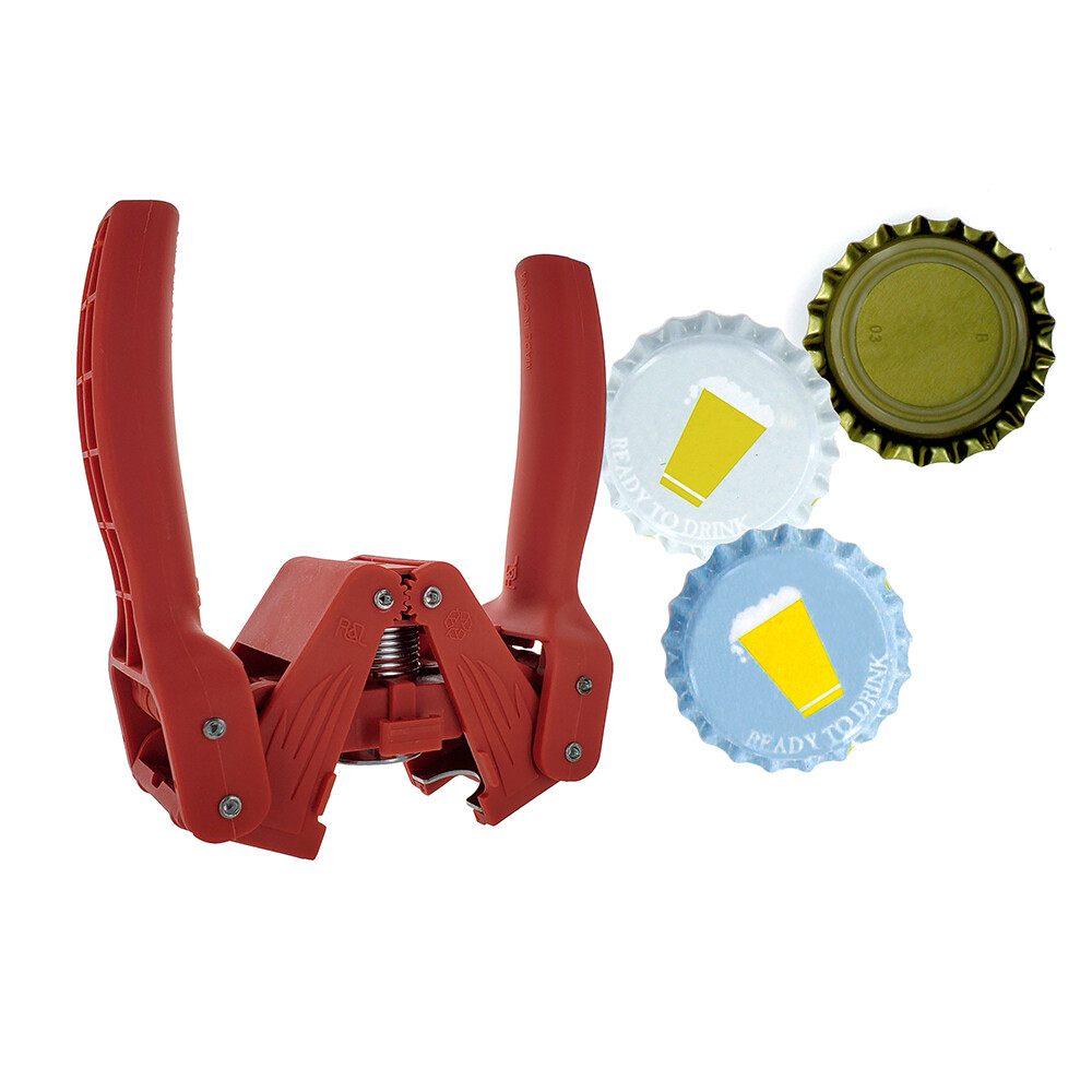 Red Baron Bottle Capper and 144 Count Cold Activated Bottle Caps