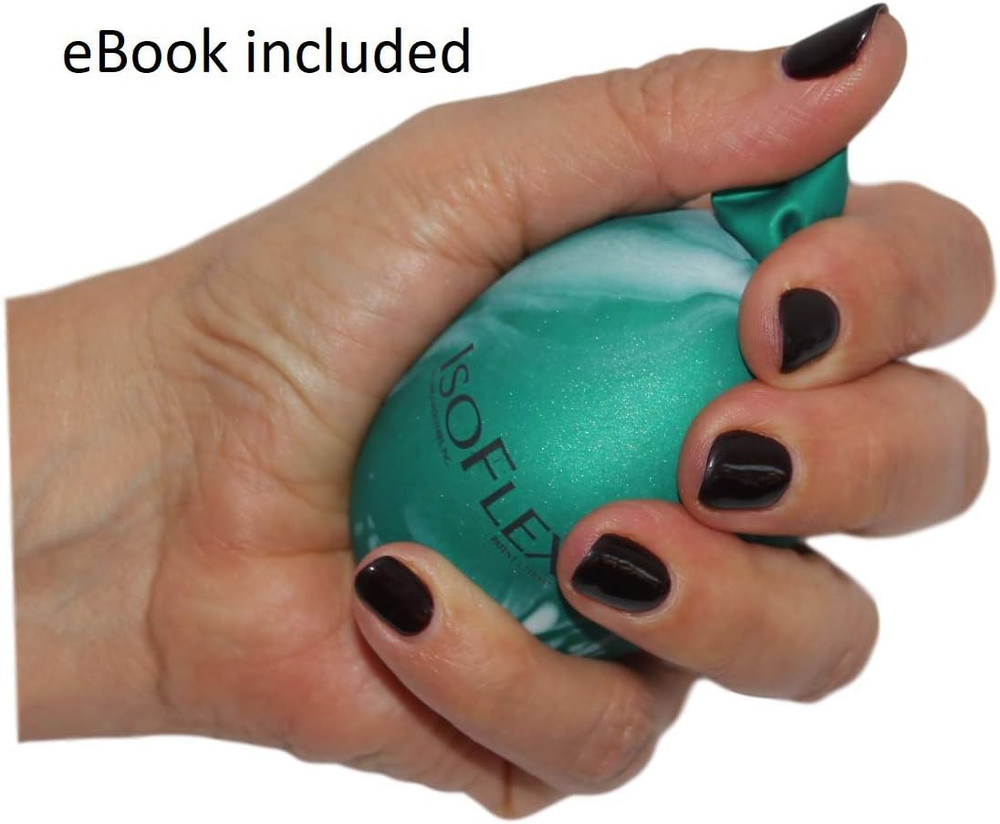 Hand Therapy and Exercise Ball with an E-Book. 2 Pack - One Solid Color and One