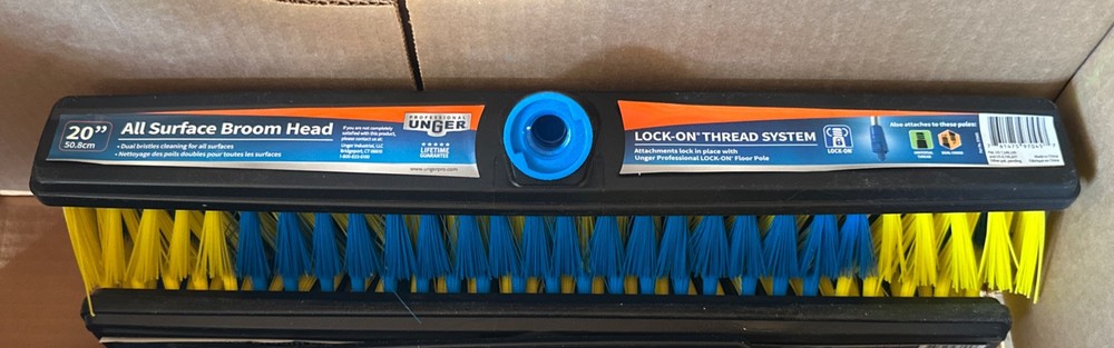 Unger Professional 20" All Surface Broom Head Lock-On Thread System C1