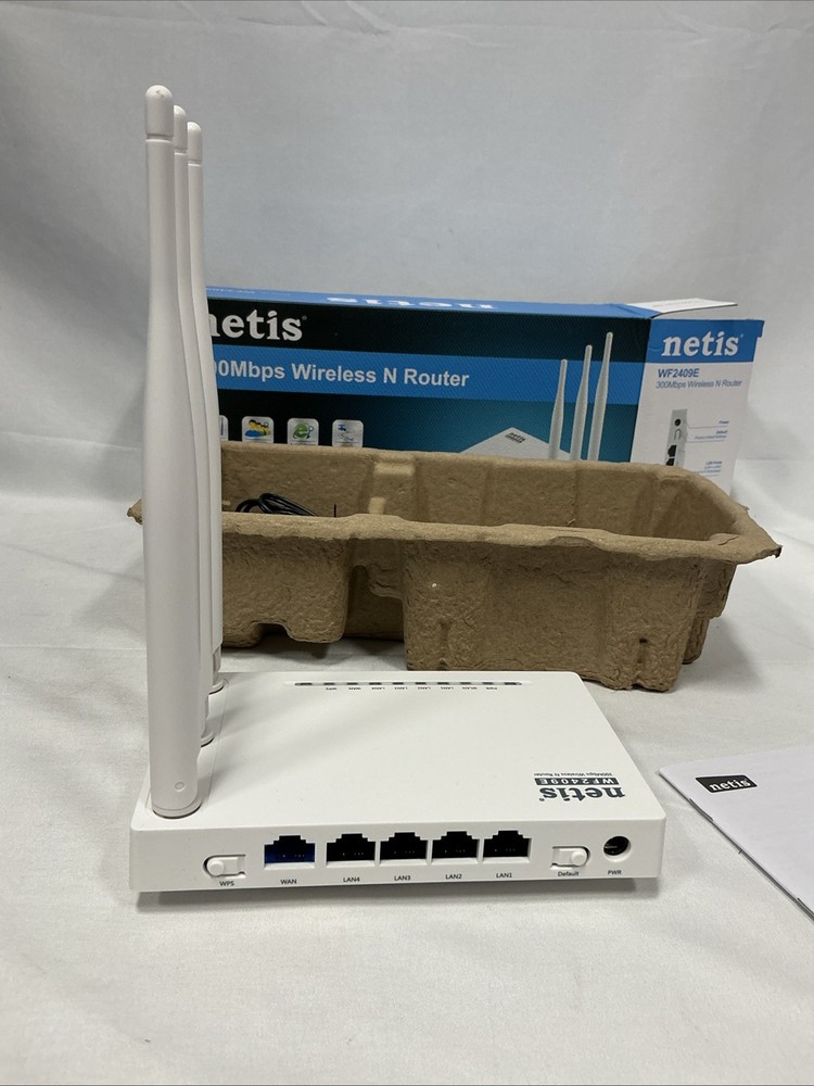 NETIS WF2409E Wireless Router 300Mbps Speed 3 Fixed Antenna Increase Range