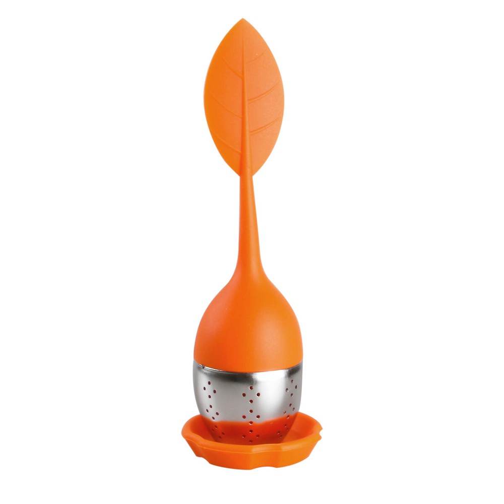 Silicone Tea Infuser Strainers Stainless Herbal Spice Filter Diffuser Orange+Red