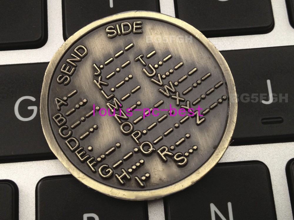 CW Morse Code Decoder Chart Medal Coin Morse Commemorative Coin Gift Prize