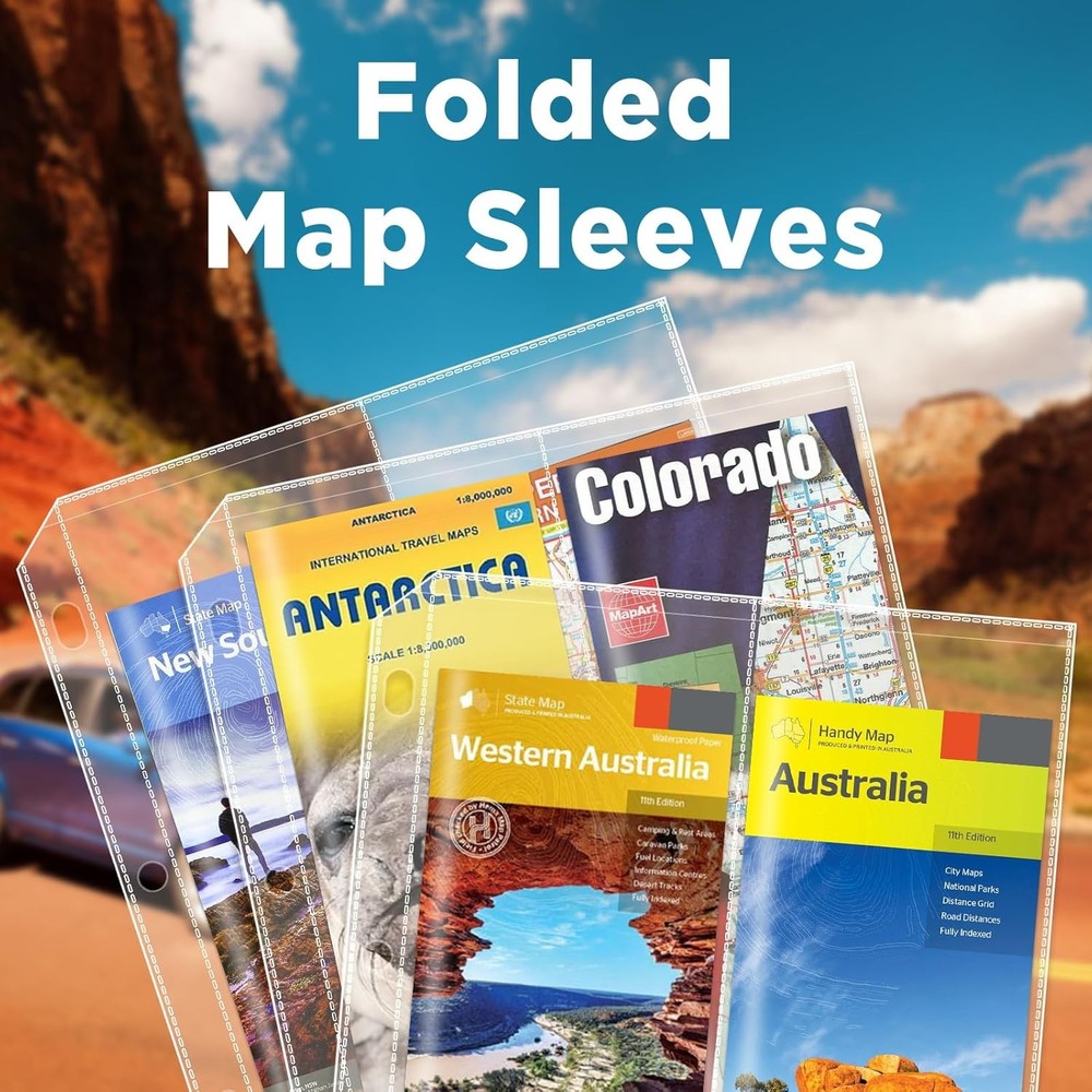 2-Pocket Folded Map Sleeves, Brochure Holder, Protector, 4.5" x 11" Clear