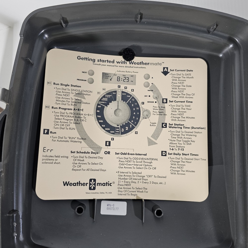 Weathermatic WM6-0 Outdoor 6 Zone Automatic Irrigation Controller Programable