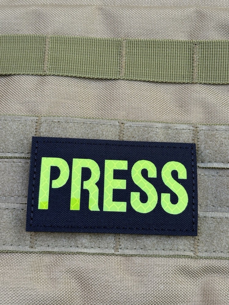 Press Reflective Solas USCG Tactical Duty Patch Hook Loop Backing Yellow