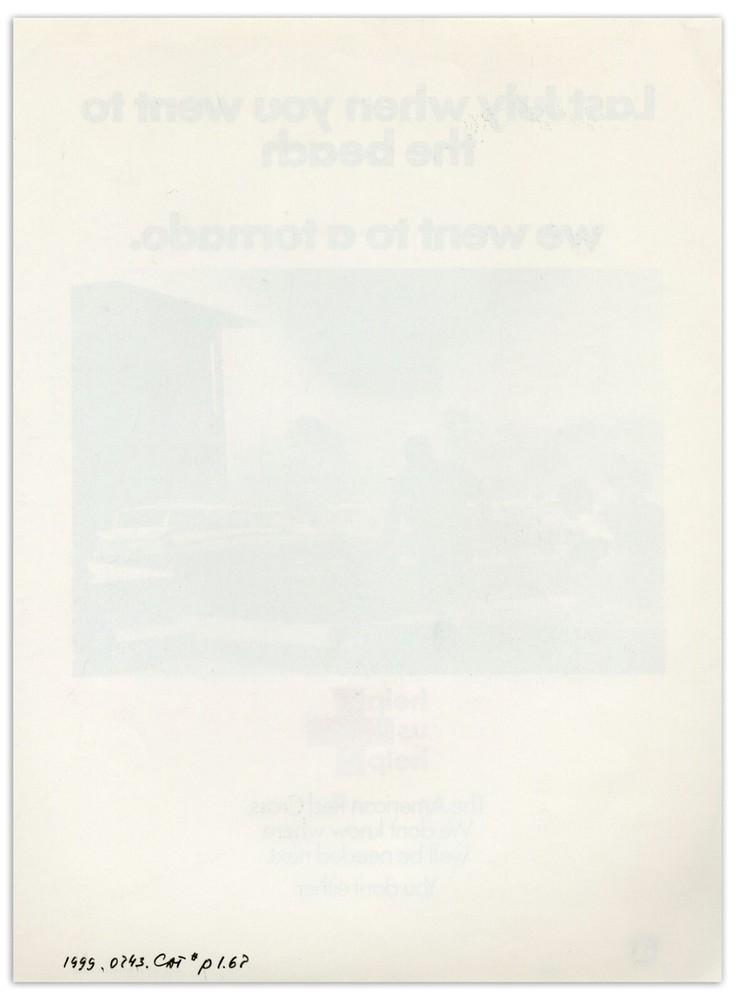 Original 1960's Red Cross Disaster Poster for a Tornado