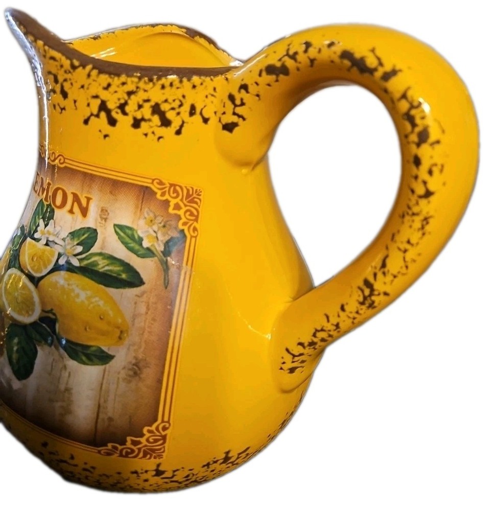Gershon Intl Lemon Themed Decorative Pitcher Rustic Kitchen
